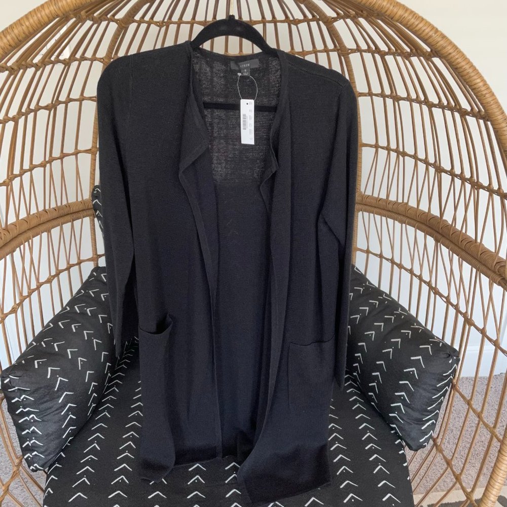 J CREW Juliette collarless sweater-blazer in linen blend NWT